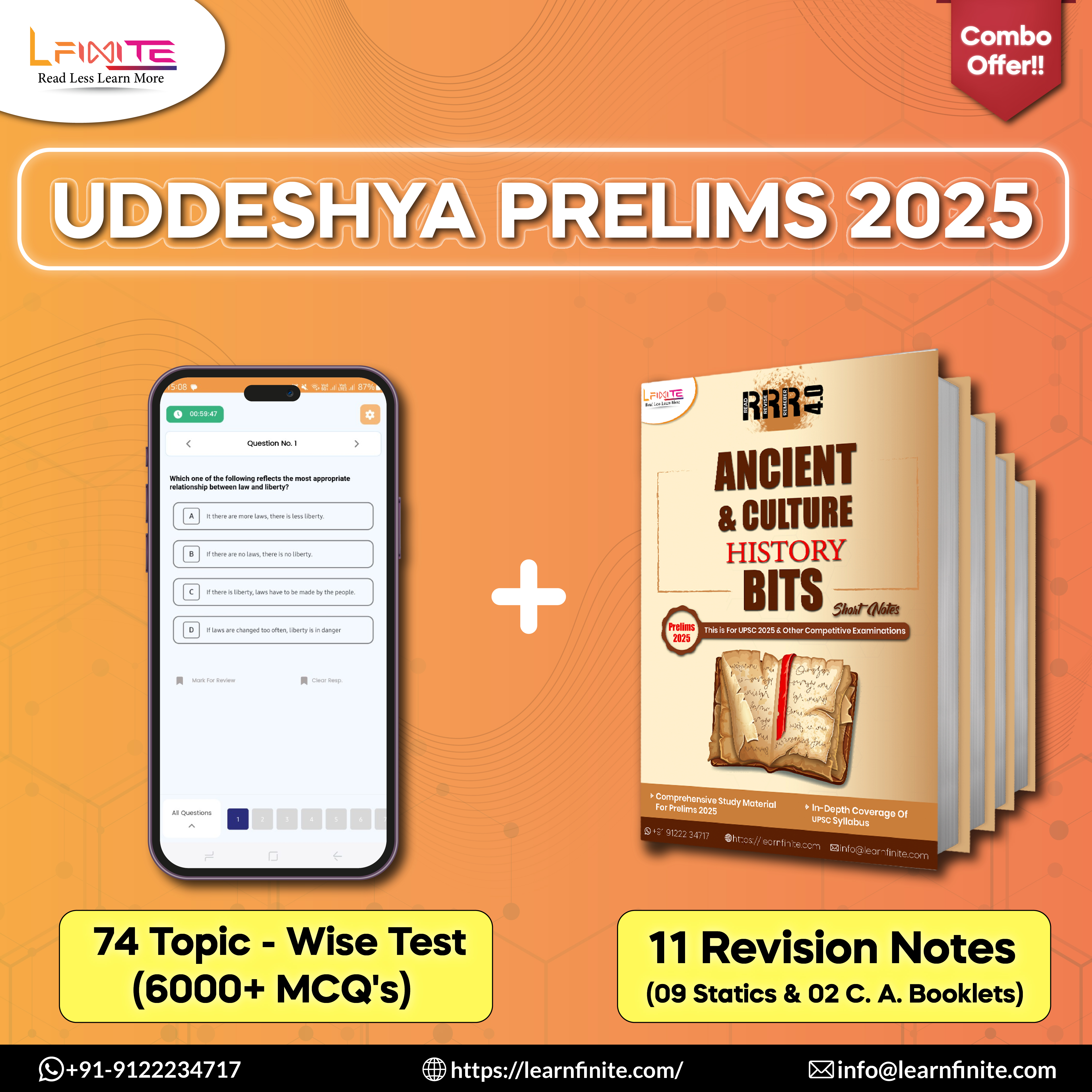 UDDESHYA UPSC Prelims 2025 [11 Static, Current Booklets & 74 Advanced Tests]